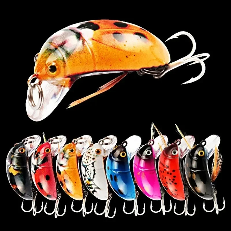 1 Pcs 4G Floating Small Bait Rock Small Fat Bionic Bait Beetle Blood Groove Hook Plastic Artificial Bait