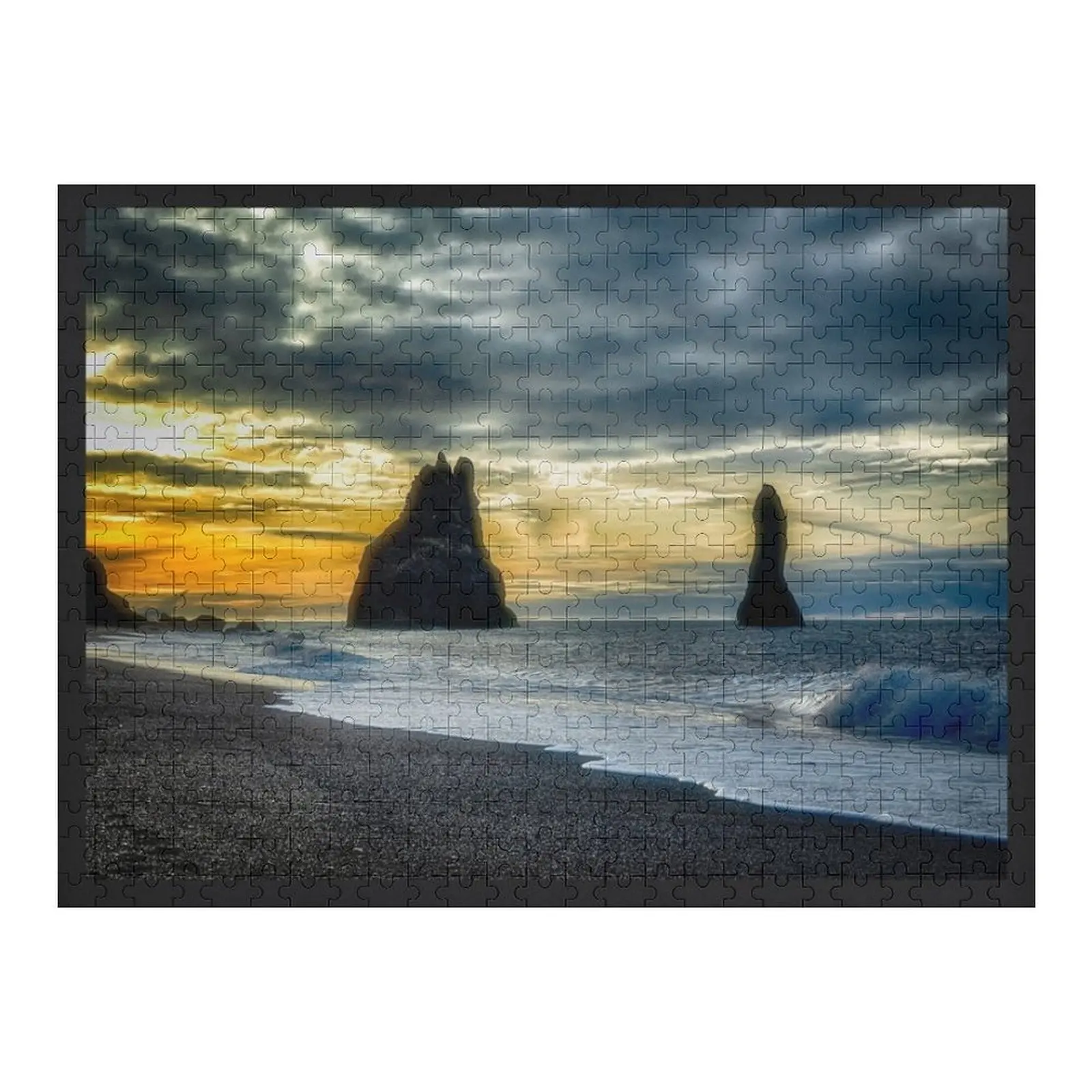

Закат на пляже с черным песком - Исландские игрушки-пазлы для детей, деревянный подарок на заказ, персонализированный детский подарок-головоломка