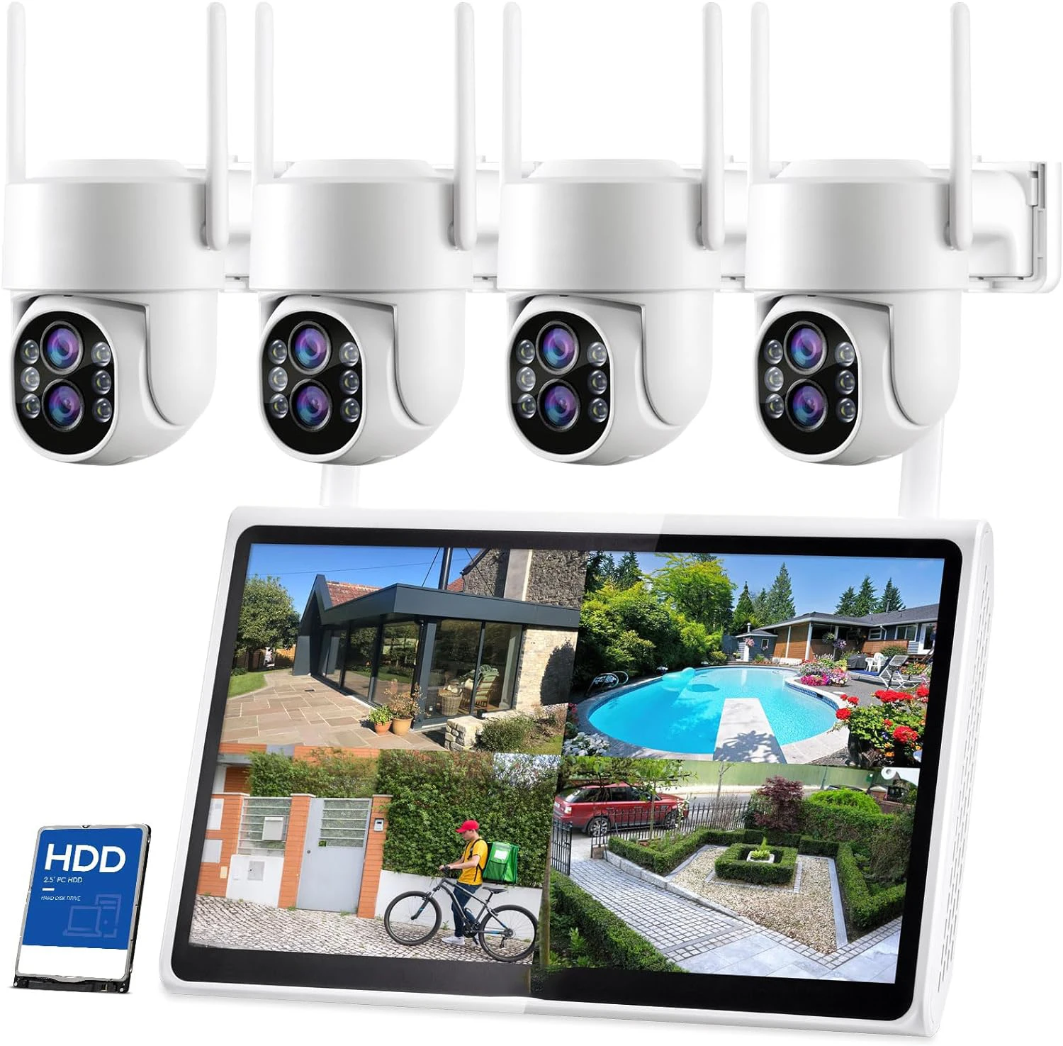 Wireless Security Camera System with 10