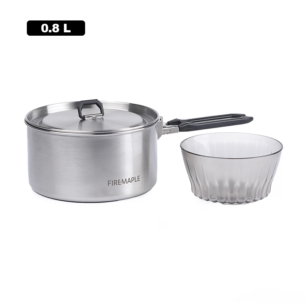 Fire Maple Camping Kookgerei Wandelen Antarcti Roestvrij Stalen Pot Outdoor Kamp Koken Set 0.8L-1.5L Compact Opvouwbaar Potten
