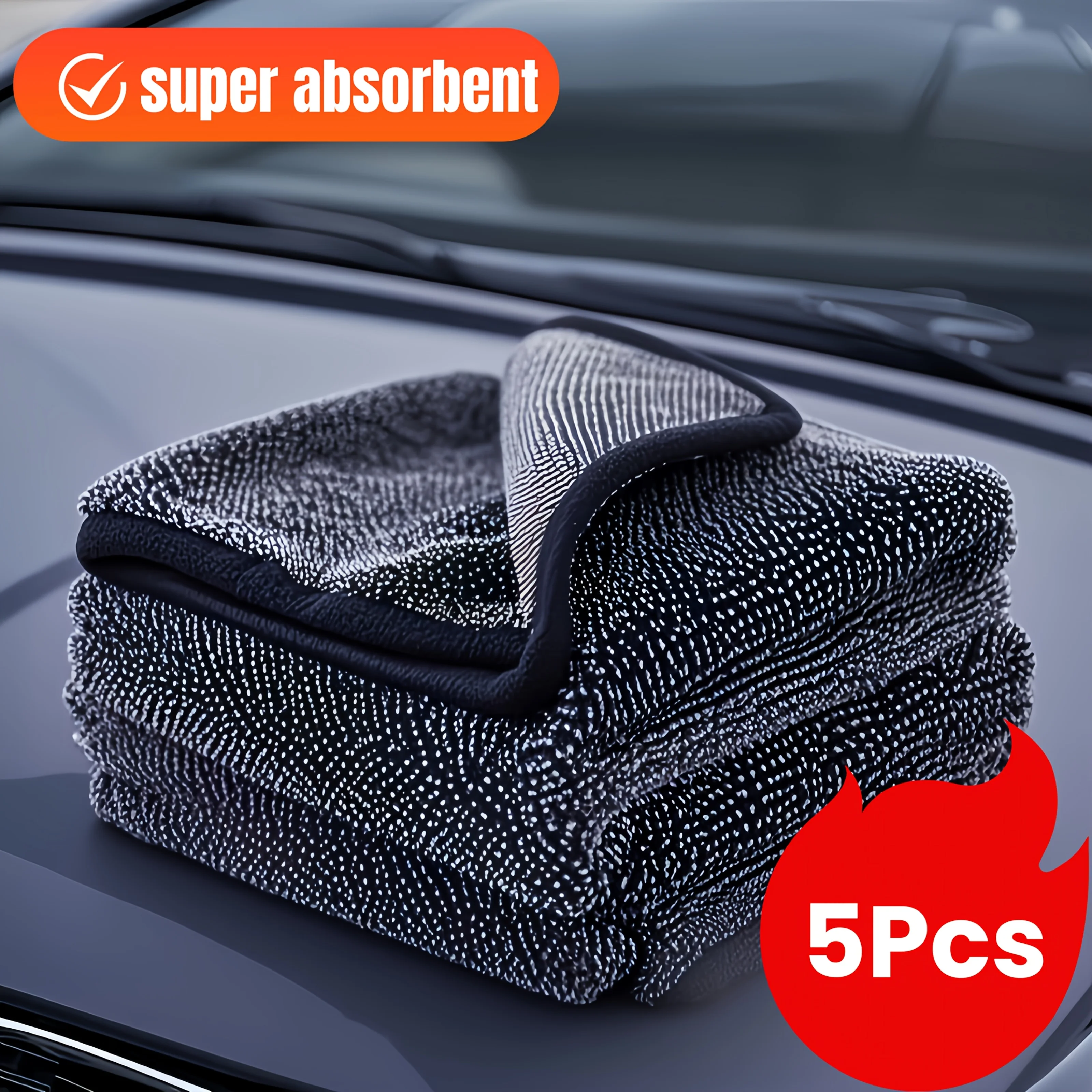 5er-Pack Polyester-Reinigungstücher, ultraweiche, fusselfreie, wiederverwendbare Handtücher für Autopflege, Küche, Badezimmer, Elektronik, keine Rückstände