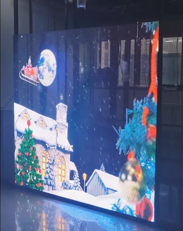 LED Flying Carpet DisplayBest Quality P3.91 Transparent Curtain Wall Led Screen Christmas Window Display Transparent Screen LedC - view 2