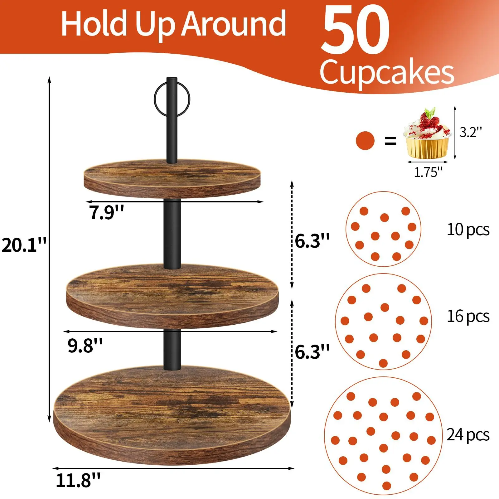 

Suitable for cross-border wooden desktop three-layer dried fruit tray, living room light luxury fruit tray, snack tray, iron and