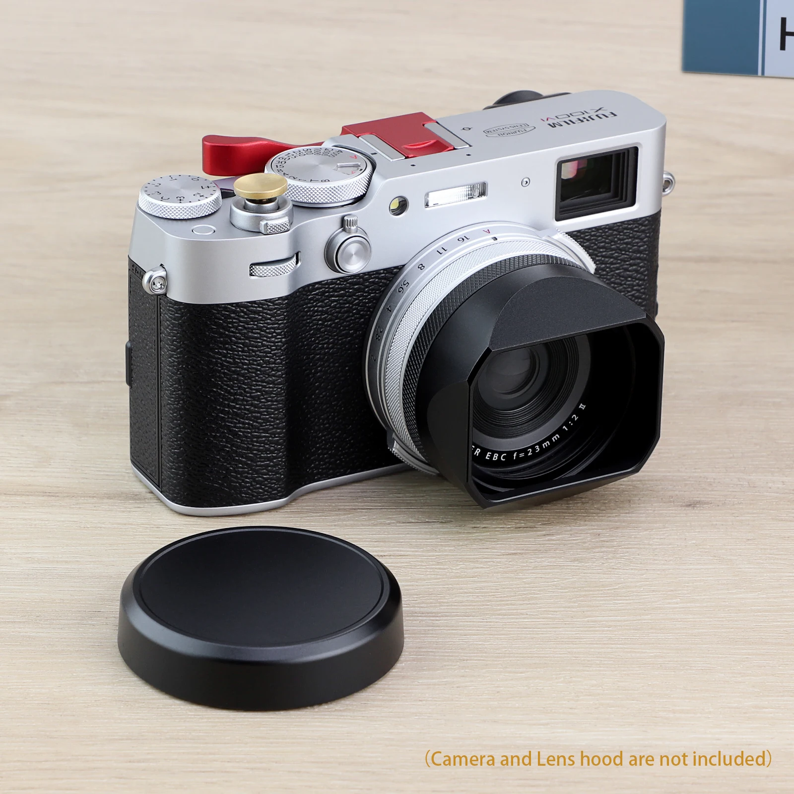 Haoge Cap-X54Bโลหะเลนส์สำหรับFujifilm Fuji X100Vกล้องSilverใช้งานร่วมกับHaoge LH-X54Bเลนส์