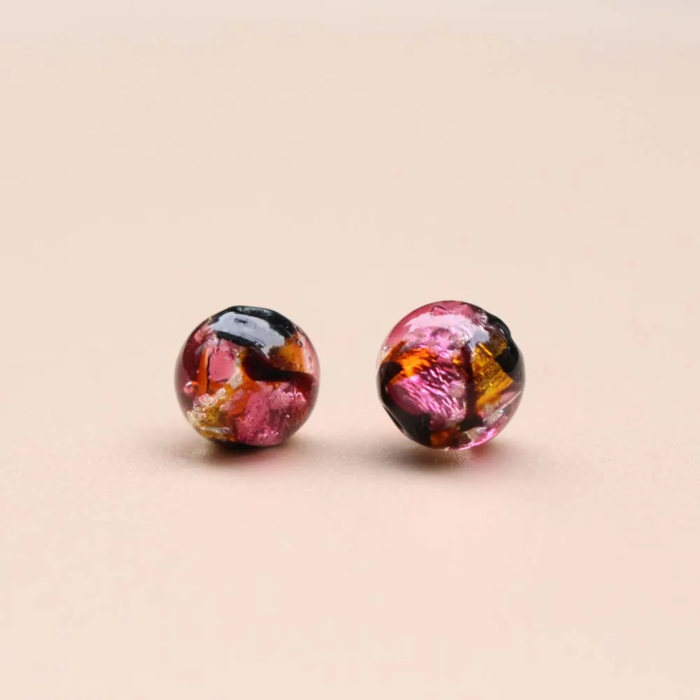 10pcs 8mm Pink Yellow Lampwork Glass Foil Beads Luminous Lampwork Beads Glow in Dark for Bracelet Necklace  jewelry  Making