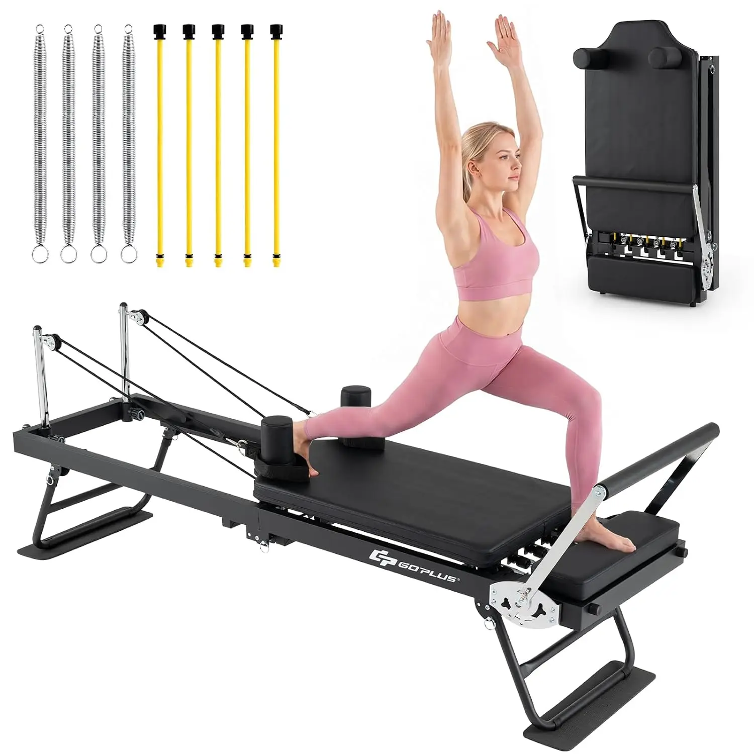 Foldable Foldable Pilates Reformer Home Gym, 84" Equipment Dual Resistance System, Fitness All Levels, 660 lbs Capacity, Customized - Aliexpress Deal