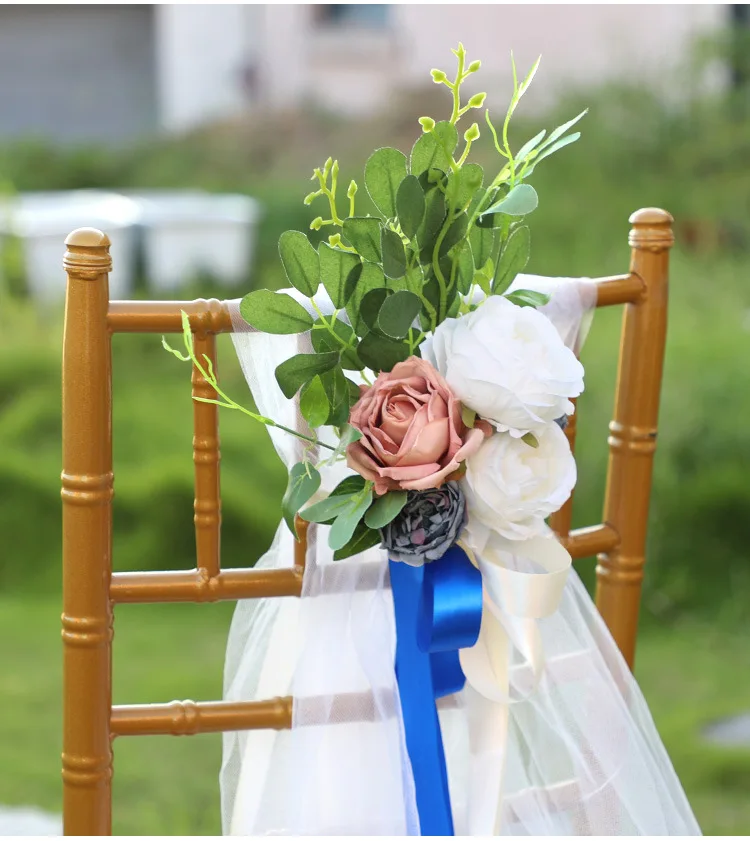 

Wedding Accessories Small Bunch Wedding Bouquet for Bride Flowers for Wedding Event Decoration Chair Back Flowers déco mariage