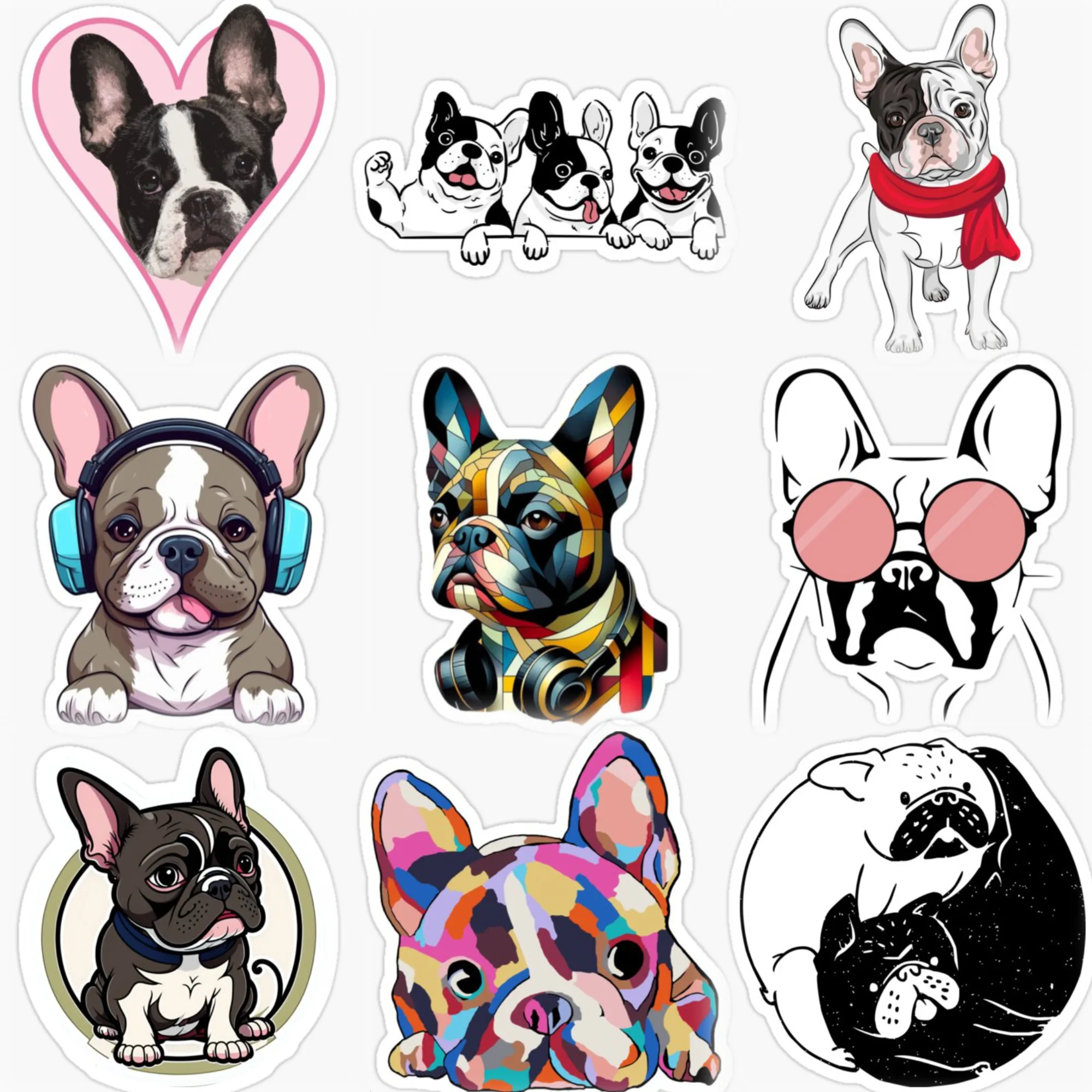 

French Bulldog Pets Creative Car Stickers Accessories Customizable Size Van Bicycle Window Helmet Wall Decal