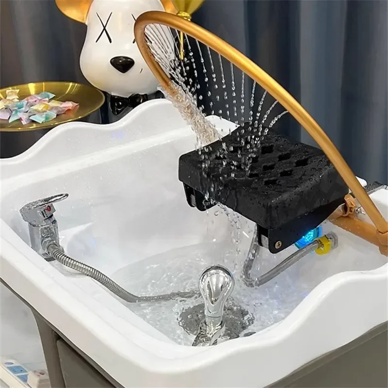 Movable Head Therapy Splicing Shampoo Bed Water Circulation Fumigation Basin Haircut Grafting Beauty Equipment