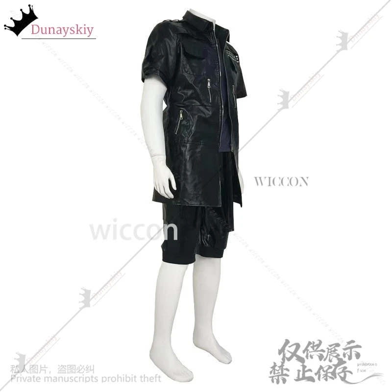 게임 FF 코스프레 Nokutisu Rushisu Cheramu 애니메이션 의상 판타지 고스 펑크 Y2K Jirai Kei 리벳 탑과 반바지 가발 맞춤형