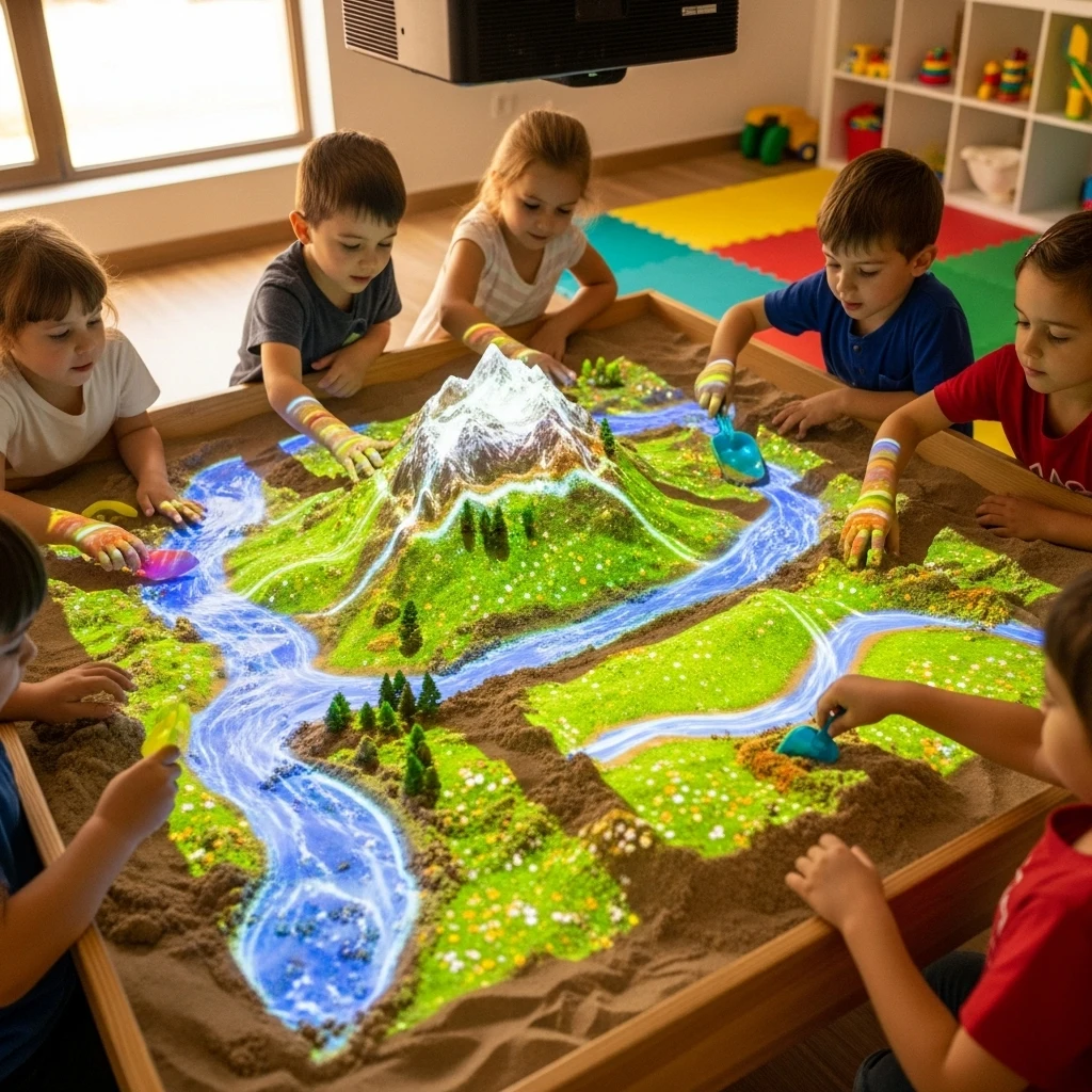 Kids Interactive Sand Table Projection Game Amusement Equipment 3D Sandbox