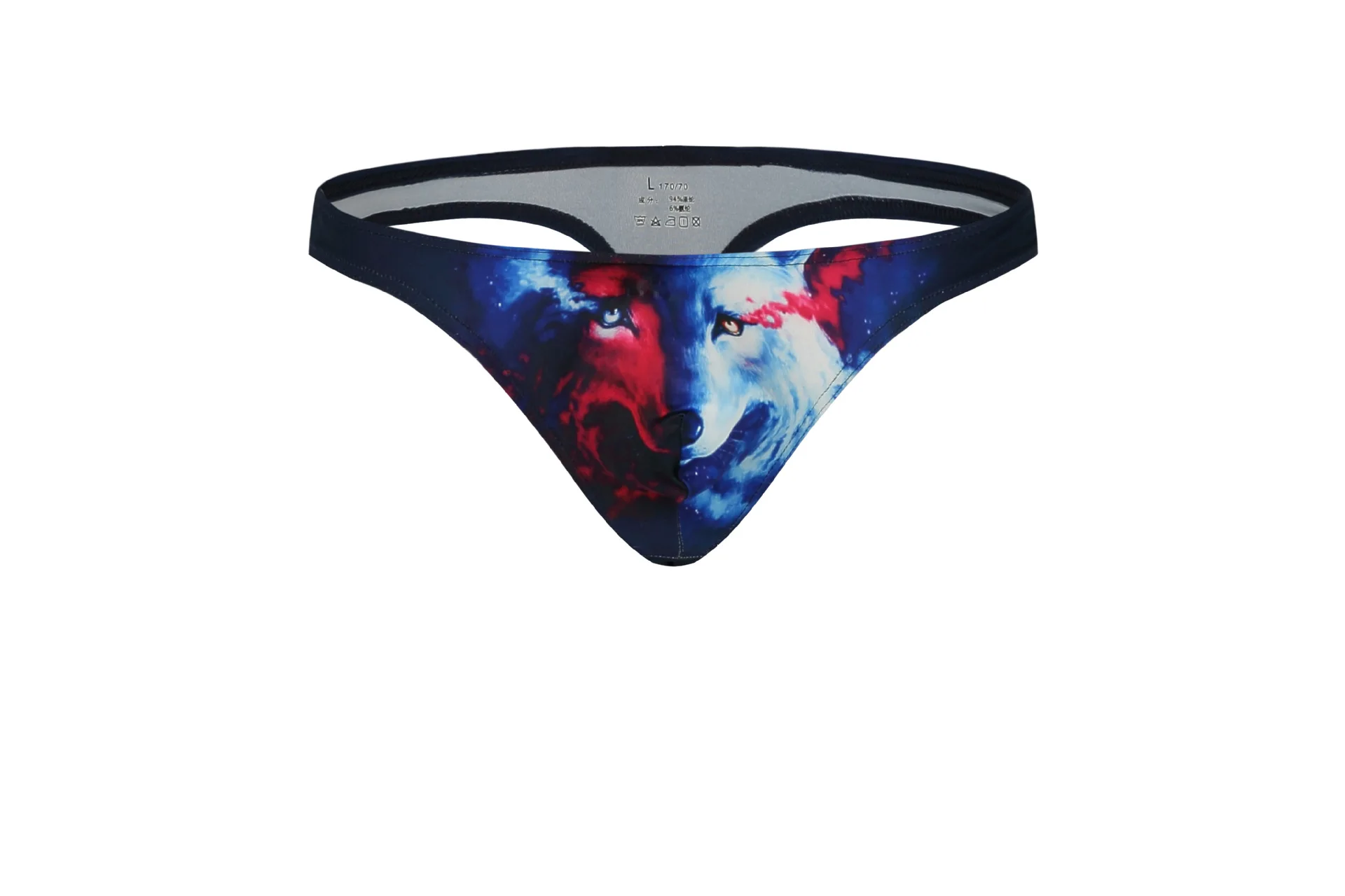 Men's thong, trendy digital printing one-piece three-dimensional cutting, sexy low-rise U-bump bag t pants cw7949