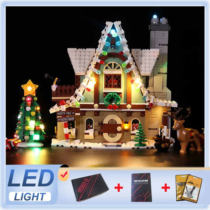 Zestaw oświetlenia LED DIY do LEGO 10275 Chrismas Elf Club House (tylko światło LED, bez modelu klocków)