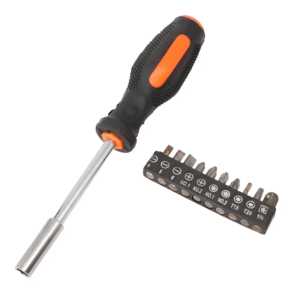 11pcs/set Screwdriver Set Magnetic Hex Screws Driver Bits 6.3mm Anti-Silp Handle Multifunction Repair Tools Hand Tools