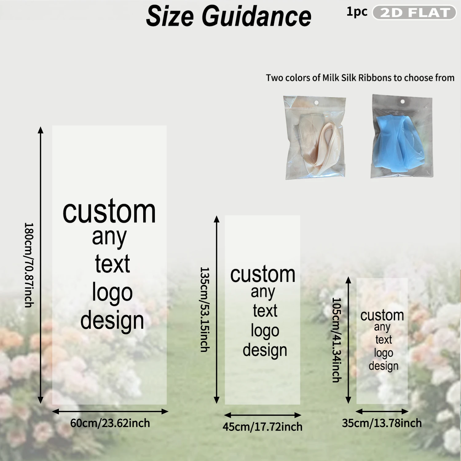 2D FLAT 1pc Custom Wedding Hanging Party Banner - Custom Printed Couple Pictures, Names, Dates & Words