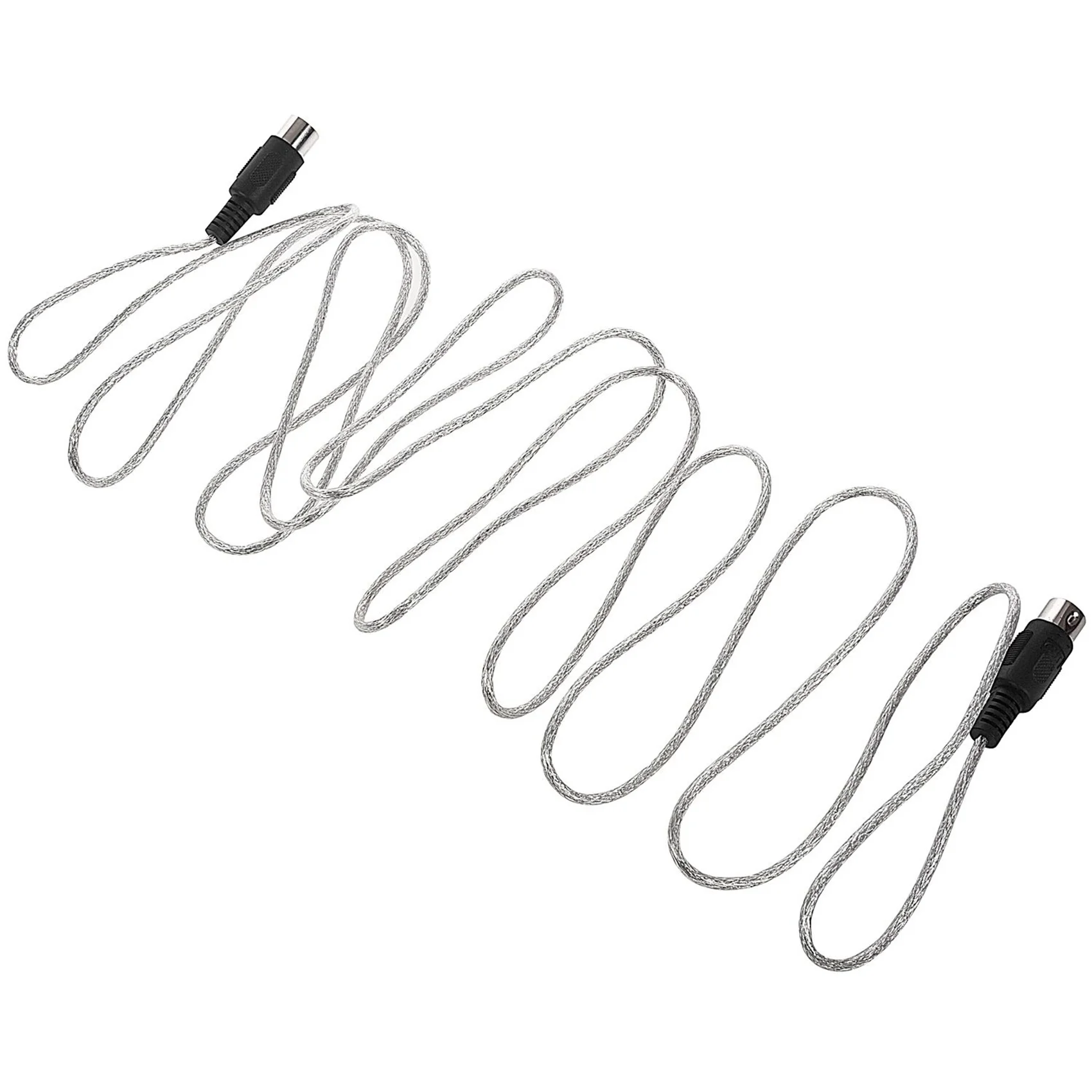 AAAEL-2X Newest 3 Meter 10Ft MIDI Extension Cable 5 Pin Plug Male To Male Connector Silver