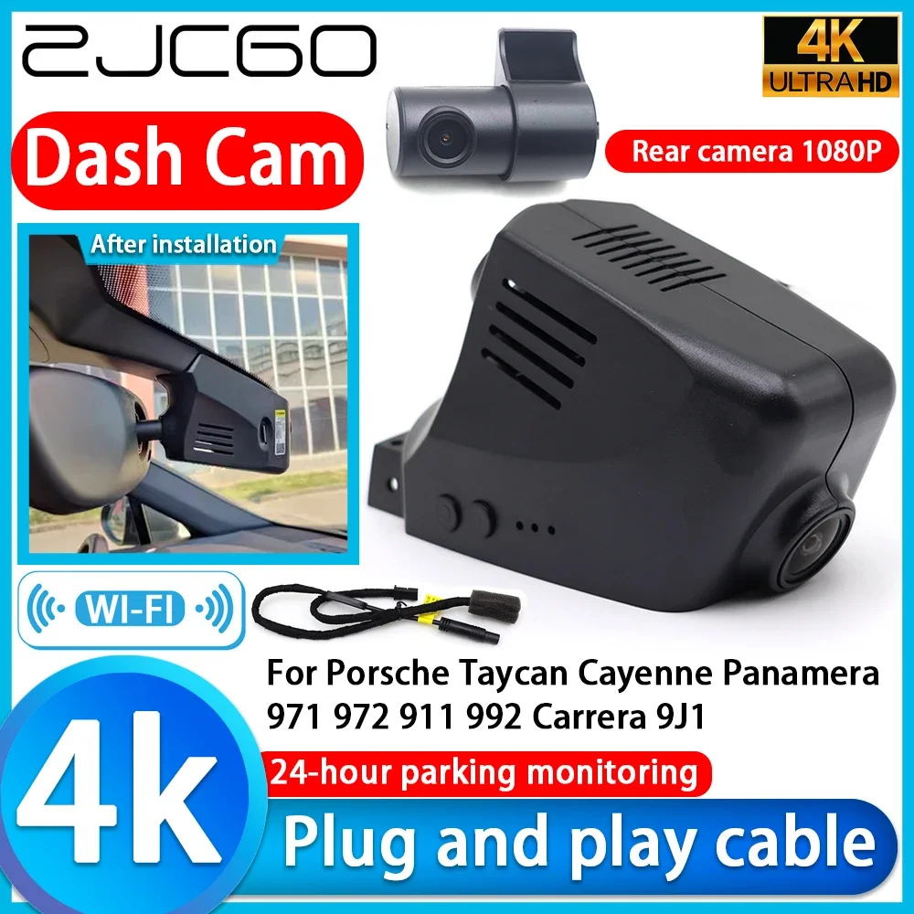 

ZJCGO Video Recorder 4K UHD Plug and Play Car DVR Dash Cam for Porsche 718 Boxster Cayman 918 Spyder 982 981 2012~2024