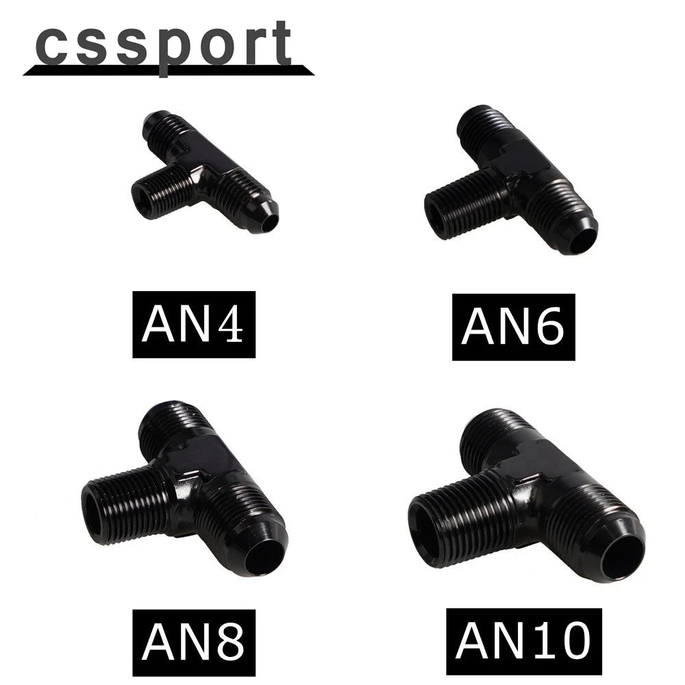 

Переходник для фитинга топливного шланга с наружной резьбой 4AN на тройник NPT 1/8 дюйма NPT T, от 6AN до 1/4 дюйма NPT, 8AN до 3/8 дюйма NPT, 10AN до 1/2 дюйма NPT