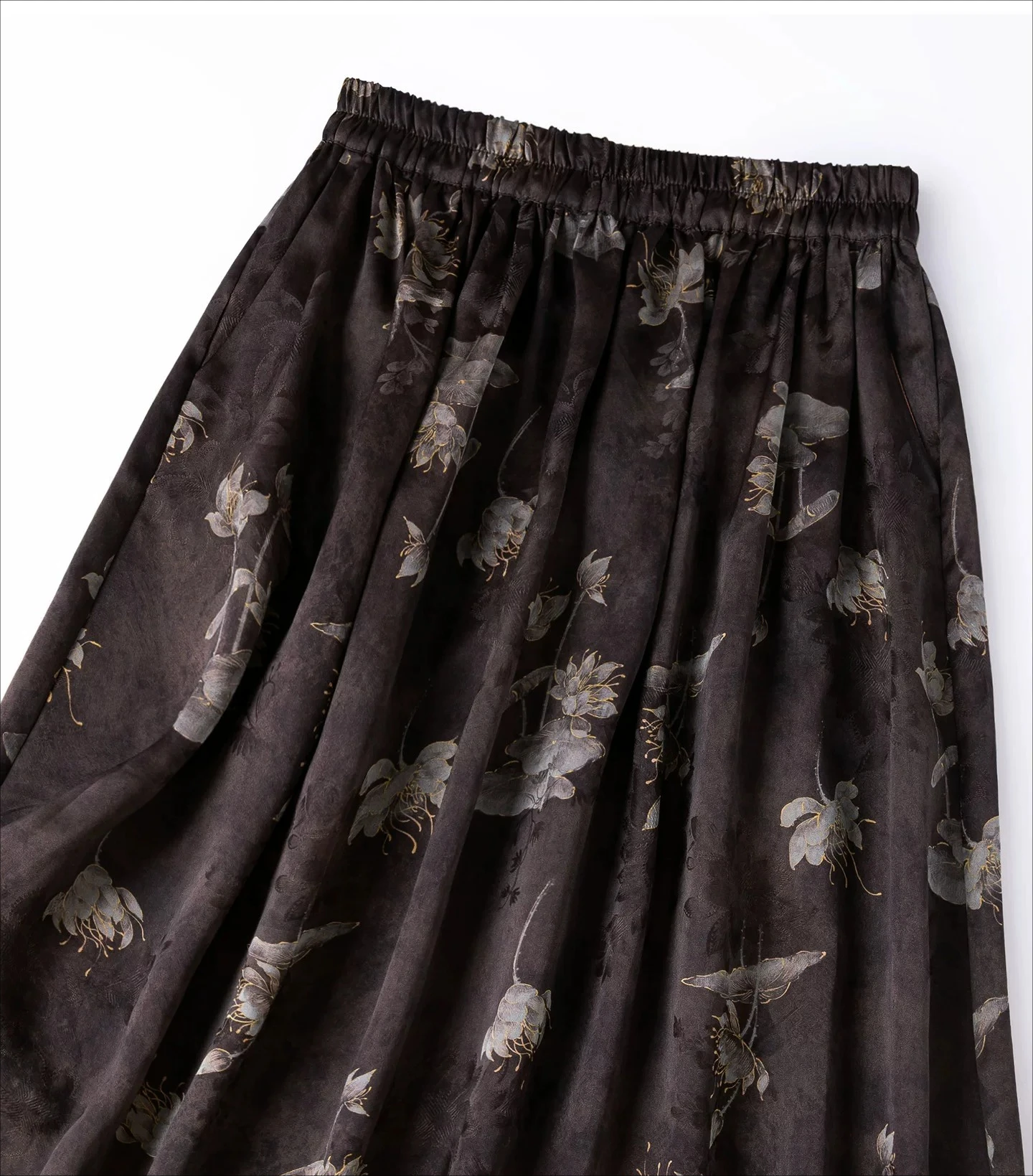 Tcyeek 100% Real Silk Women Skirt Elegant Skirts for Woman Summer Clothes Party Skirt Loose Fit Gambiered Guangdong Gauze 2026