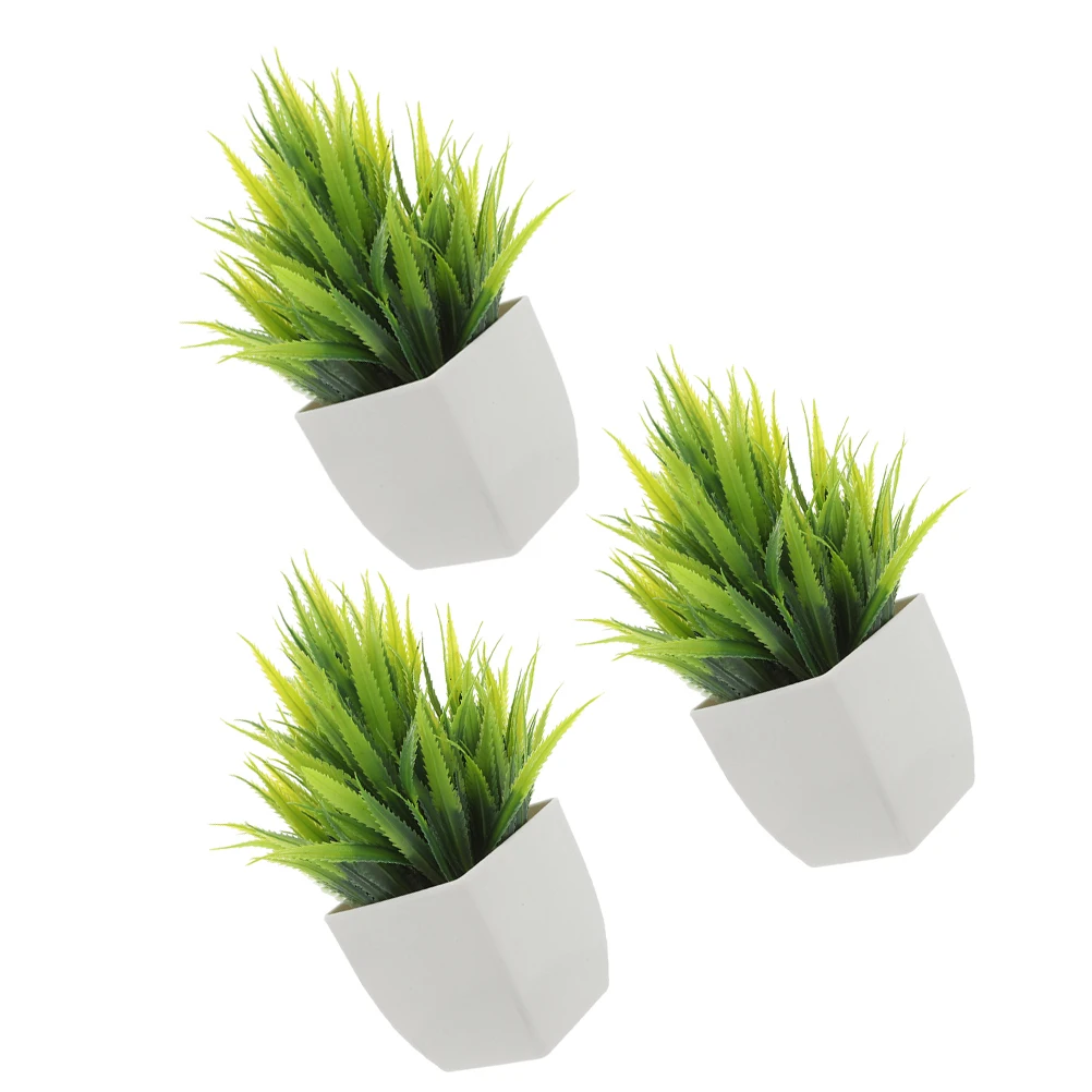 

3 Pcs Simulated Aloe Leaf Potted Plant Plants Decorative Fake Decorate Bathroom Farmhouse