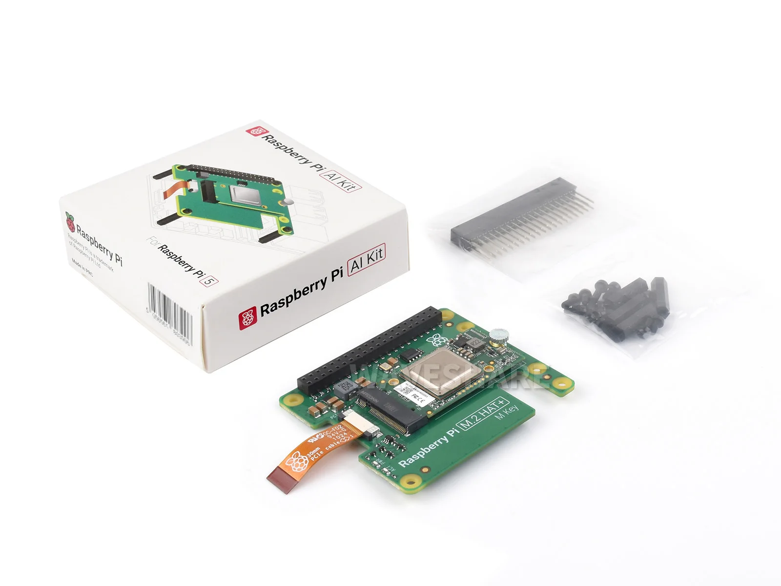 Zestaw Raspberry Pi AI, moduł przyspieszenia Hailo AI z czapką Raspberry Pi M.2, 13 topów mocy obliczeniowej, czapka Raspberry Pi 5