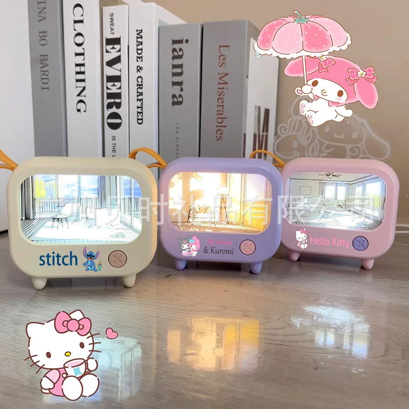 

Sanrio Cartoon Melody 5D Creative Cute Night Light Hello Kitty USB Charging 2-Level Stitch Sister Light