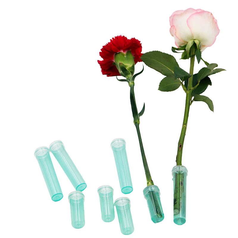 20Pcs Plastic Fresh Flower Nutrition Tube With Cap Water Storage Tube Keep Fresh Hydroponic Container Floral Water Tube