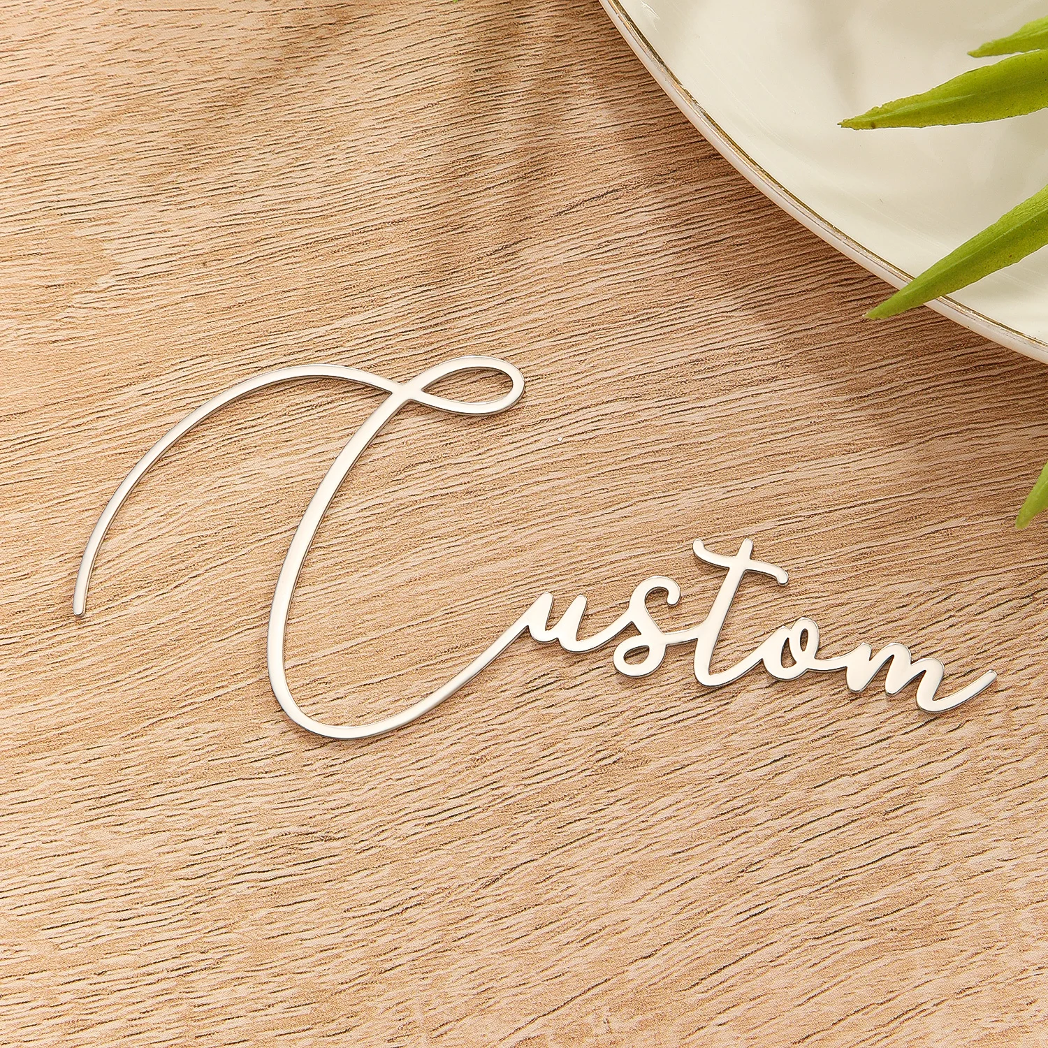 Custom Name Place Card for Weddings, Parties - Personalized Calligraphy Cut-Out Nameplate, Adult Birthday Party Food Decor, Part