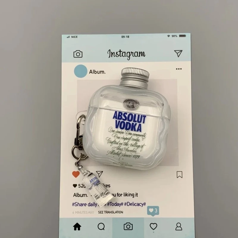 Silikonowe etui na słuchawki bezprzewodowe Bluetooth 3D z nakładką na butelkę, odporne na upadki, pasujące do Airpods 1/2/3/4/pro, modne akcesoria do słuchawek. — zdjęcie produktu 5