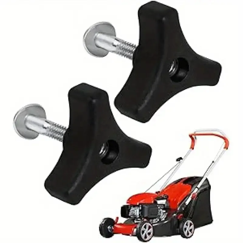 4PCS Lawn Mower Handle Screws and Nuts, Triangle Iron Replacement Parts for Push Mowers, Garden Tool Hardware Kit