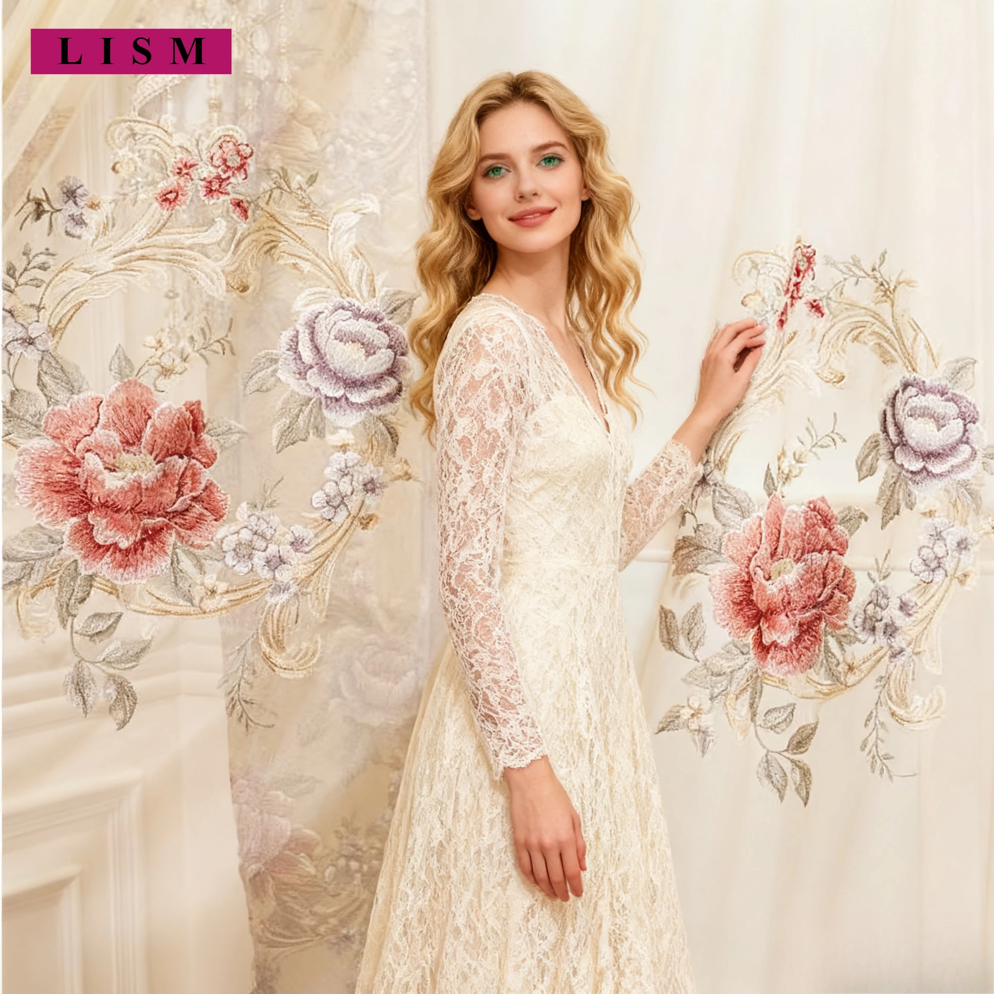 

European Luxury Precision Embossed Jacquard Thicken Curtains for Bedroom and Living Room Decor Custom Elegant White Tulle