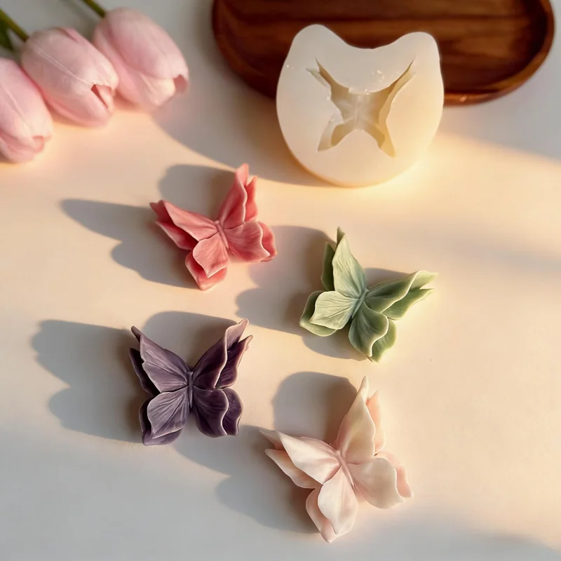 3D Butterfly Aromatherapy Gypsum Crafts Silicone Mold DIY Plaster Ornament Molds For Car Decoration Silicone Mould