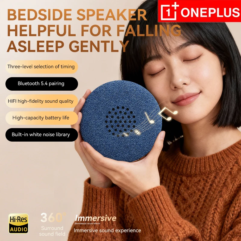OnePlus Sleeping Bluetooth 5.3 Speaker Under Pillow Sound Machine With White Noise HiFi Stereo Audio Soundbar MP3 Music Player