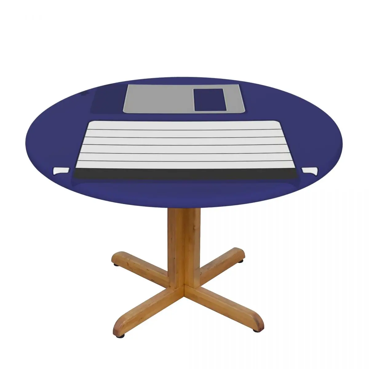 Floppy Disk Waterproof Round Tablecloth Oilproof Table Cloth for Kitchen Events Dining Table Cover