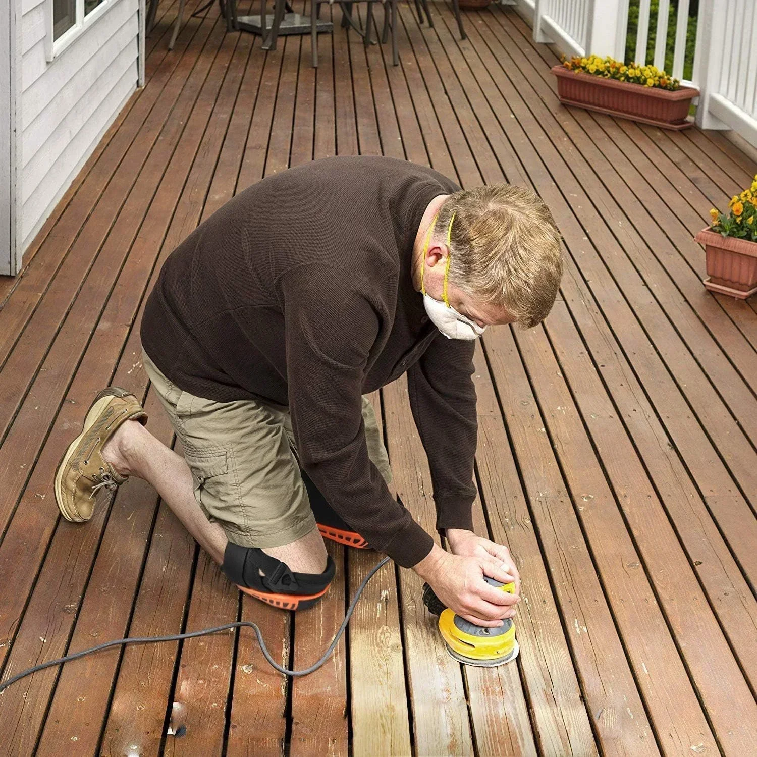 

MuqiNush 1Pair Comfortable Heavy Duty Foam Padding Gel Construction Professional Knee Pads for Work with Strong Double Straps