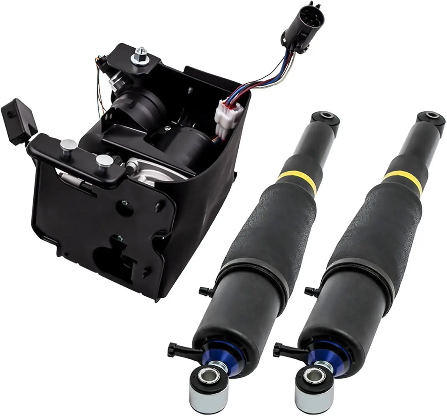 

Pair Rear Air Suspension Shocks + Air Compressor for Chevy Tahoe Suburban 1500 for GMC Yukon for Cadillac SUV