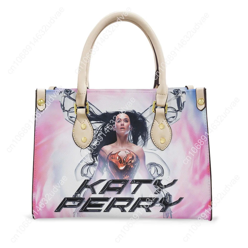 Katy Perry Tote Bag Purse Womens Mens High Quality Personalized Text Image PU Leather Handbag Commuter Shopping Gift Bags