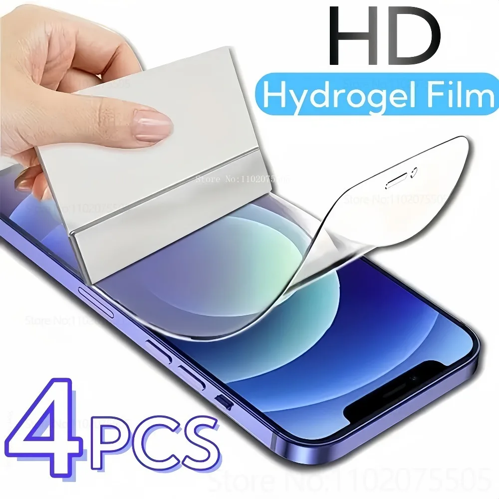 

4Pcs Ultra Clear Hydrogel Film for IPhone 17 Promax 16E 16 Plus 14 15 Promax Screen Protector 12 11 Promax 13 Mini 7 8 Soft Film