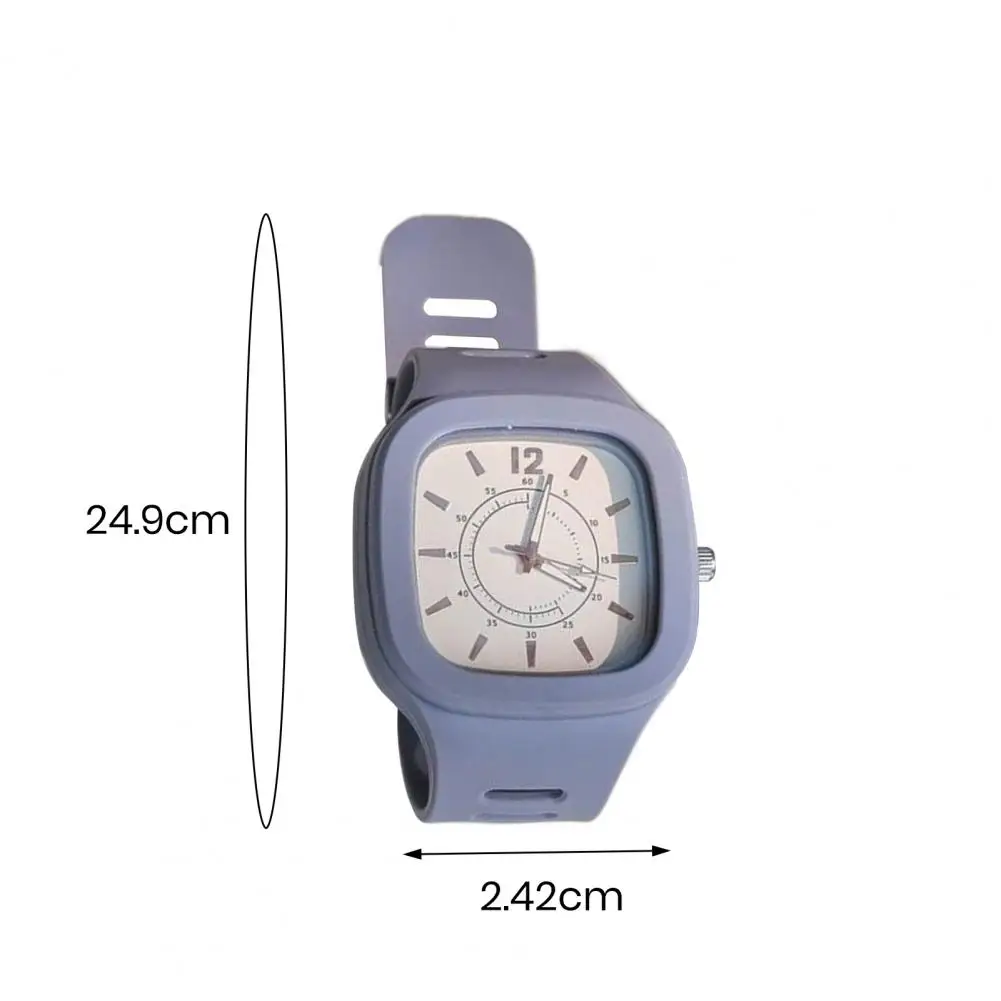 Women Watch Japanese Style Adjustable Plastic Strap Square Dial Quartz Timepiece Student Anolog Watch Daily Travel Wristwatch