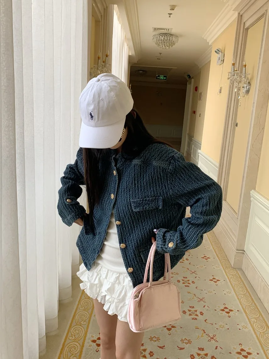 เสื้อแจ็คเก็ตทวีดโอเวอร์โค้ททรงโอเวอร์ไซส์สำหรับผู้หญิง ฤดูใบไม้ร่วง-ฤดูหนาว ประดับเลื่อม ผ้าขนสัตว์ มีเข็มขัด จับจีบ สไตล์วินเทจ แฟชั่น ผ้าชีฟอง ทรงเจ้าหญิง หลากสี