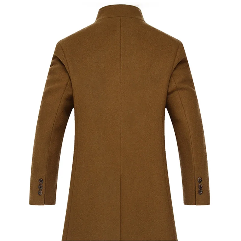 High-quality Winter Wool Jacket Men's Coat Casual Slim Fit Long Cotton Collar Trench