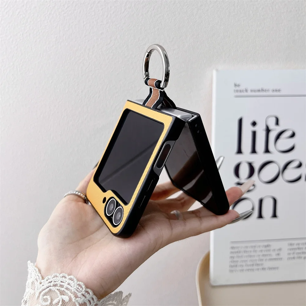 Ultradunne Ringhouder Luxe Flip 6 5 Case Pu Leer Slim Voor Samsung Galaxy Z Flip 5 6 4 3 Flip3 Flip6 Flip5 Telefoonhoes