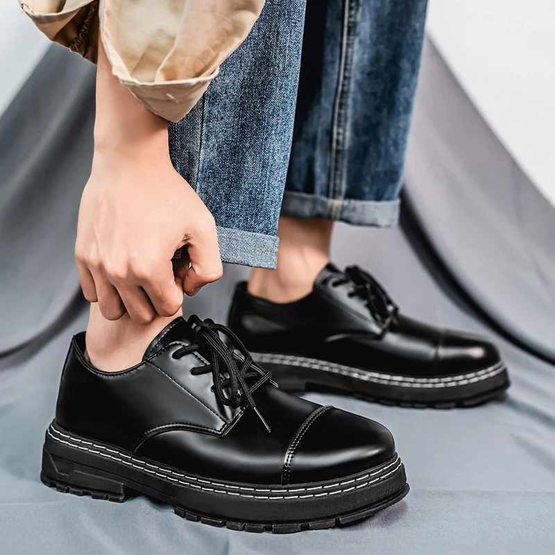 Business leather shoes four seasons soft sole comfort men\'s casual dress shoes groom wedding shoes fashion party leather shoes