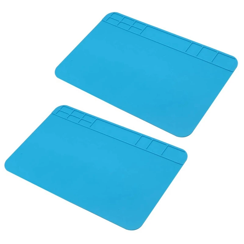 

2X Insulation Silicone Soldering Repair Mat Heat Resistant Work Pad For Mobile Phone PCB BGA Soldering Iron Repair Pad