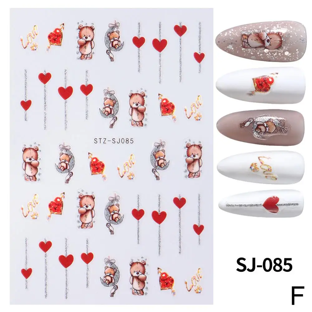 Kiss Sexy Red Lips Stickers For Nails Valentine's Day Self-adhesive Nail Art Decoractions Decals Sliders Manicure Accessori L9Z4