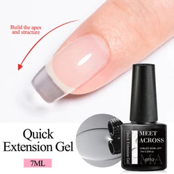 MEET ACROSS 7ML Quick Extension Nail Polish Semi-permanent Varnish Jelly Clear White UV Gel Nail Polish Builder Gel Nail Art