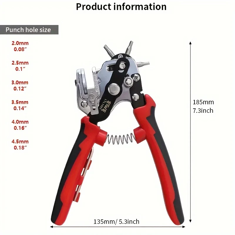 Hole Punch Pliers Eyelet Puncher DIY Tool Watchband Strap Household Punching Leathercraft Leather Belt Hand Tools