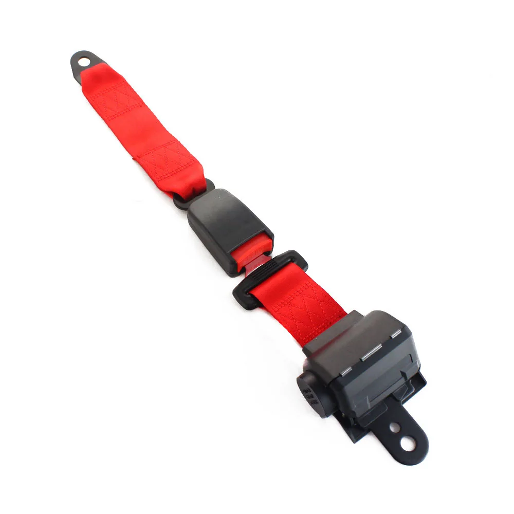 2 Points Safety Belt Seat Car Bus Lap Belt Retractable Seat Belt Universal Adjustable Red Black Beige Gray Blue