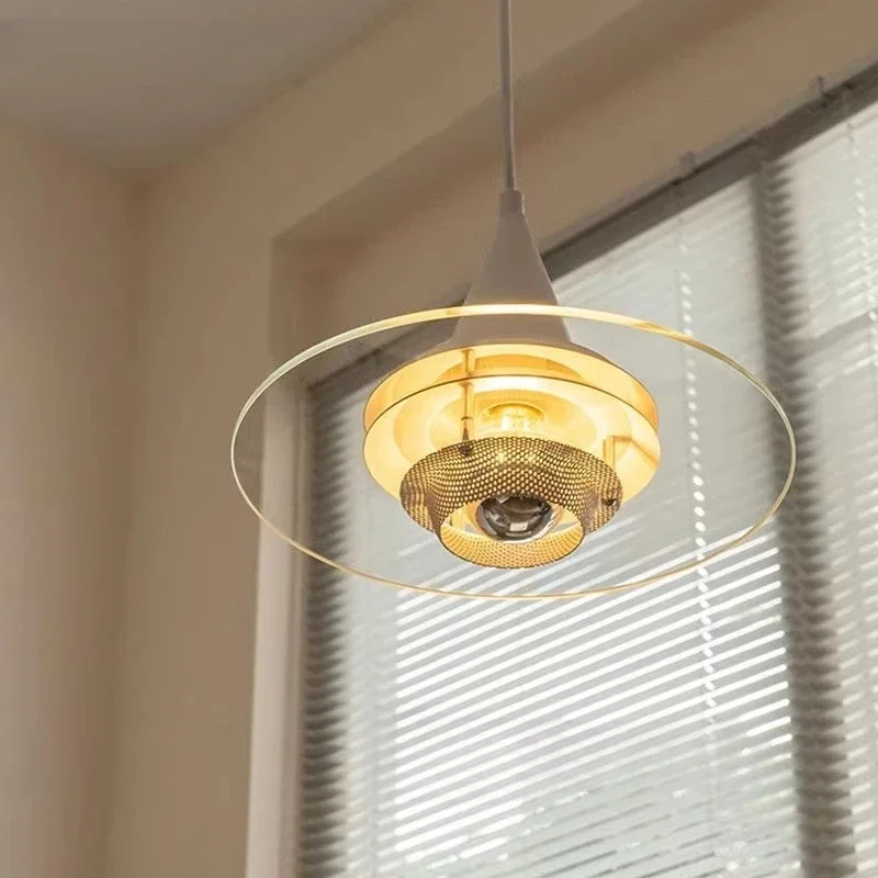 

Nordic Creative Felt Hat Iron Transparent Glass Decorative LED Chandelier Bedroom Study Studio Lighting Fixtures Dropshipping