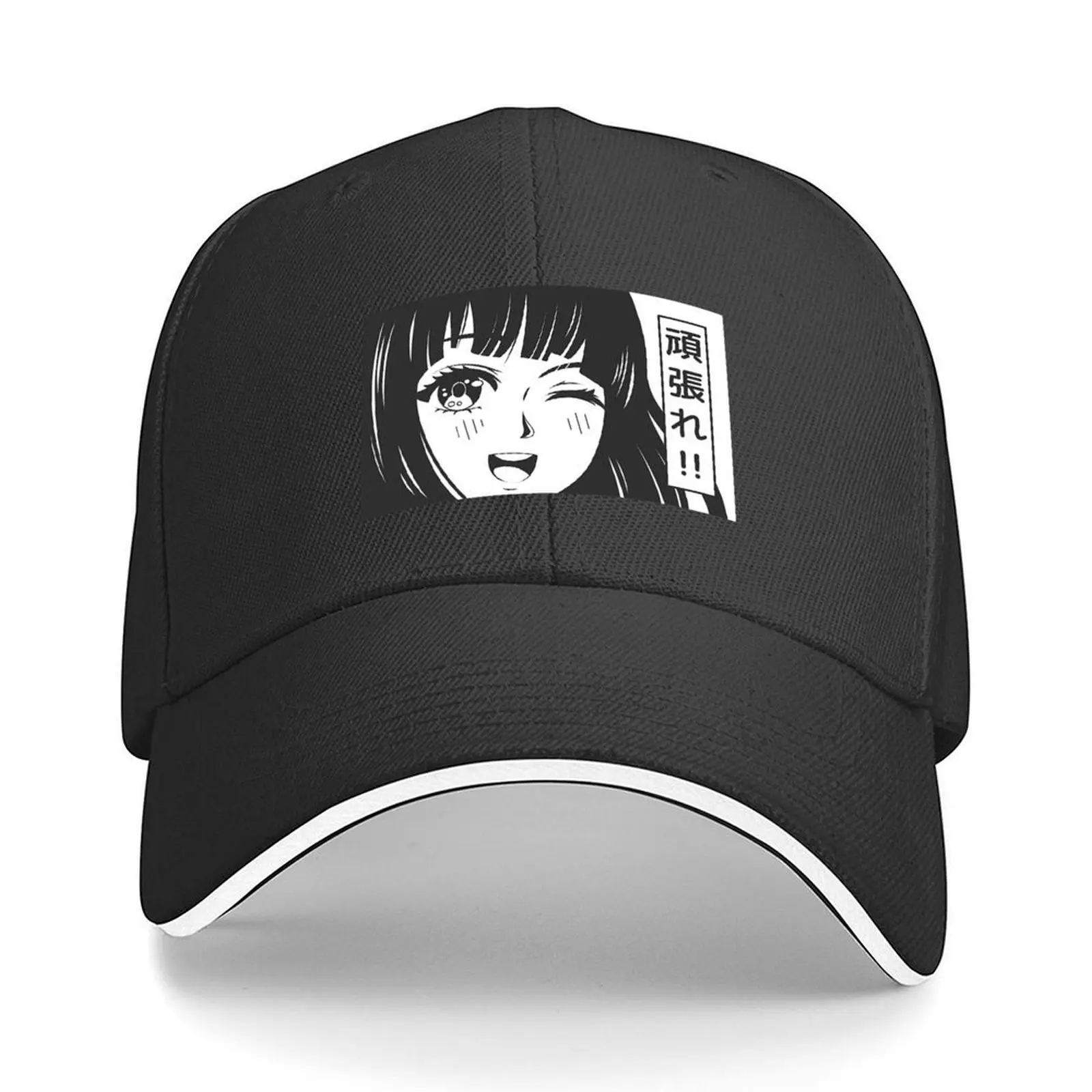 Manga chica escritura japonesa Kawaii chica gorra de béisbol sombrero de bola salvaje Rave sombrero occidental sombrero masculino mujer playa Outlet hombres